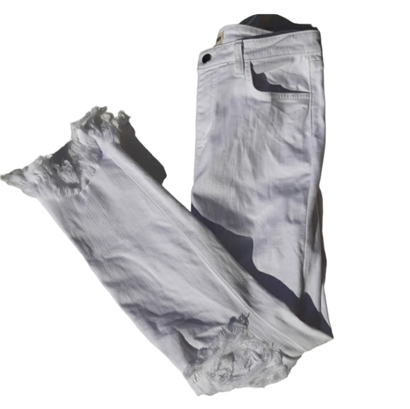 L'AGENCE Sz 28 High Line High Rise Skinny Blanc Destruct Distressed Hem Jeans - Picture 7 of 17